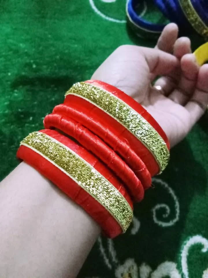 Beautiful Handmade Silk Thread Kundan Bangles Set For Women & Girls (All Occasions)